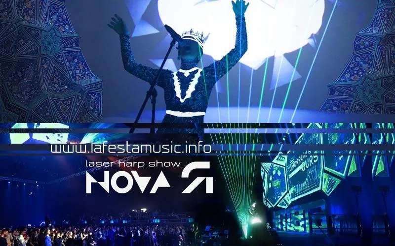 Лазерна арфа новаЯ і лазерне шоу novaЯ. DJ з лазерною арфою і лазерна дівчина. Змовити оригінальне лазерне шоу в Києві на корпоратив і лазерне шоу на весілля