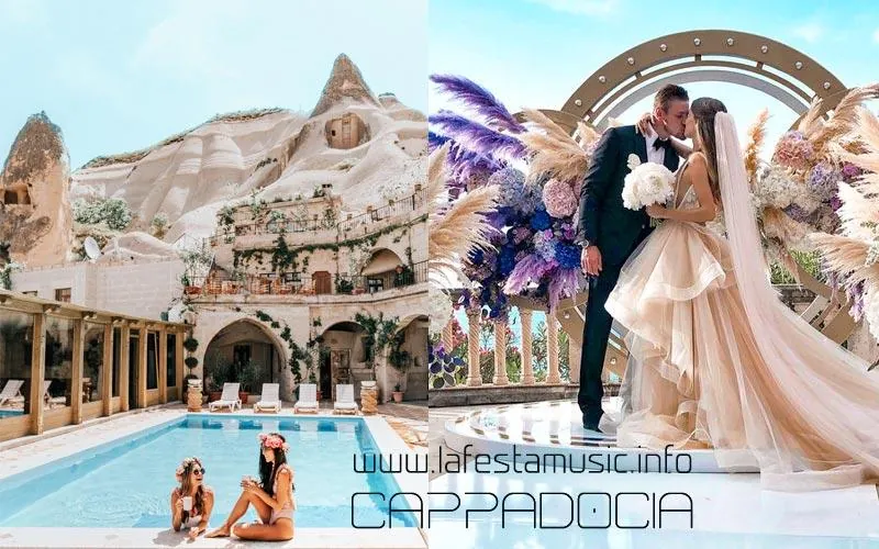 Organization of wedding ceremony and wedding party in Cappadocia. Best a hotel and event agency for a corporate party in Cappadocia. Booking musicians and shows in Cappadocia