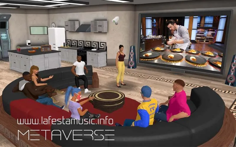 Organization of an event party and corporate meeting in the metaverse. Conducting events and weddings in the virtual space.