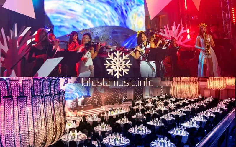 Original ideas for New Year's Eve party 2024 in Germany. Organisation of the New Year's Eve event 2023/24 in France. Scenario, show and musicians for New Year's Eve corporate party 2024 in Switzerland.